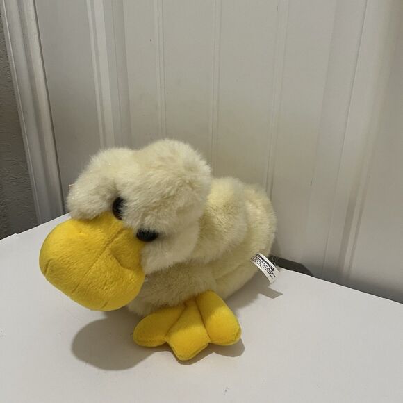 Vintage Commonwealth Pale Yellow Duck Plush 11" Stuffed Animal Easter Floral Bow - Picture 4 of 10
